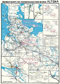 Deutsche Reichsbahn. Streckenplan der Direktion Altona 1931