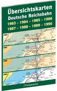 Übersichtskarten Deutsche Reichsbahn 1983-1984-1985-1986-1987-1988-1989-1990